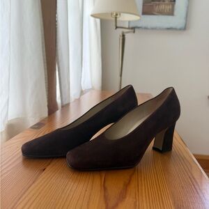 Elegant Brown Suede Women's Pumps